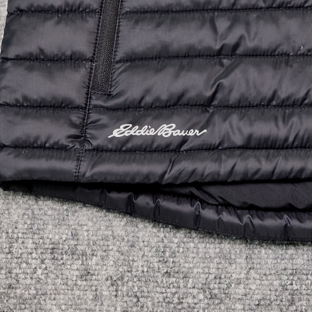 Eddie Bauer Puffer Vest Women Small Black Packable Quilted APEX Logo Utility - Picture 5 of 13